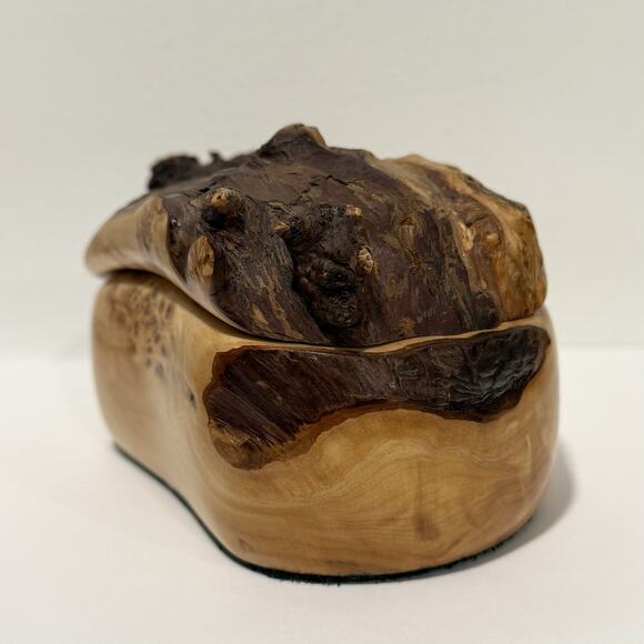 Kris Sacksteder Handmade Yellow Burl Wood Lidded Trinket Box Weird Woods Seattle - Picture 8 of 12